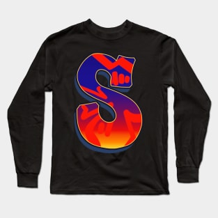 Letter S - Night Sky Long Sleeve T-Shirt